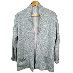 Benedetta B Gray Open Cardigan Size S Small Merino Wool Cashmere Blend
